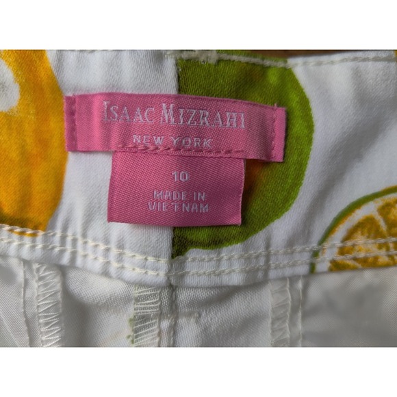 Isaac Mizrahi Women's‎ 10 Lemon Lime Print Shorts Stretch Cotton Blend 5" Inseam - Picture 3 of 6